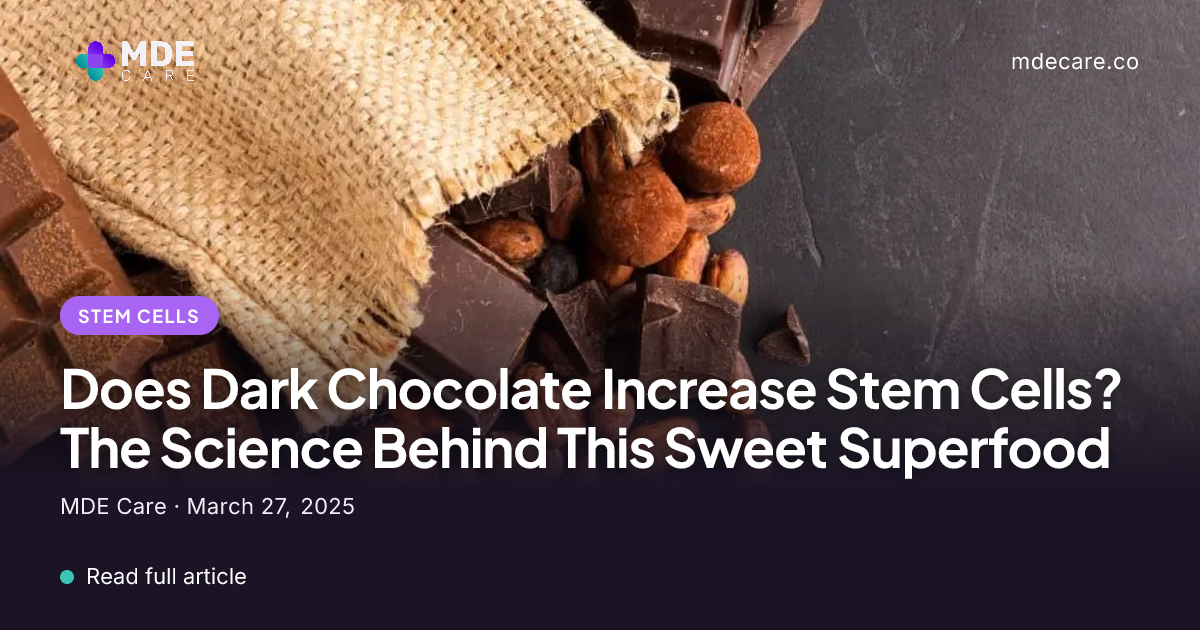 Does Dark Chocolate Increase Stem Cells? Cocoa Flavanols and the ...